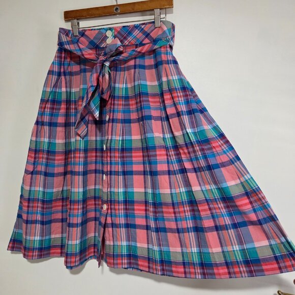 NWT TALBOTS PLAID MIDI FULL SKIRT SIZE 10 / MEDIUM - Picture 1 of 16
